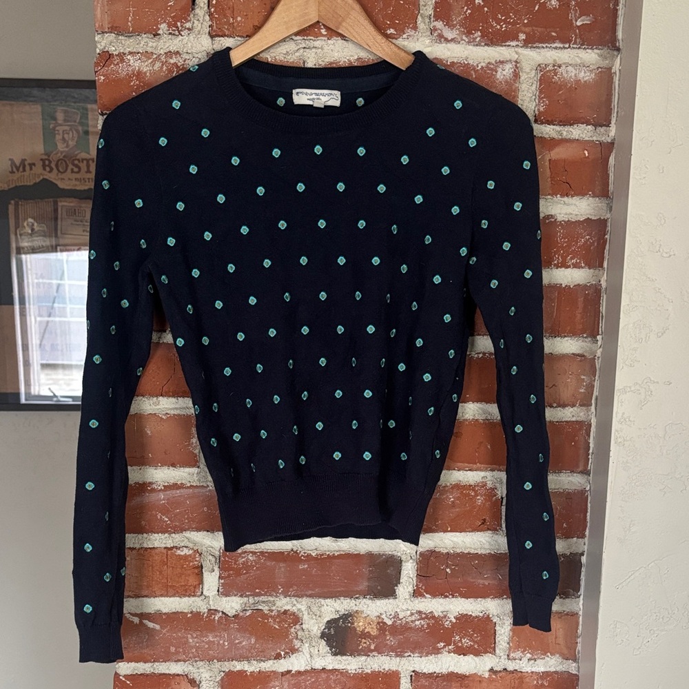Opening Ceremony polka dot navy blue sweater